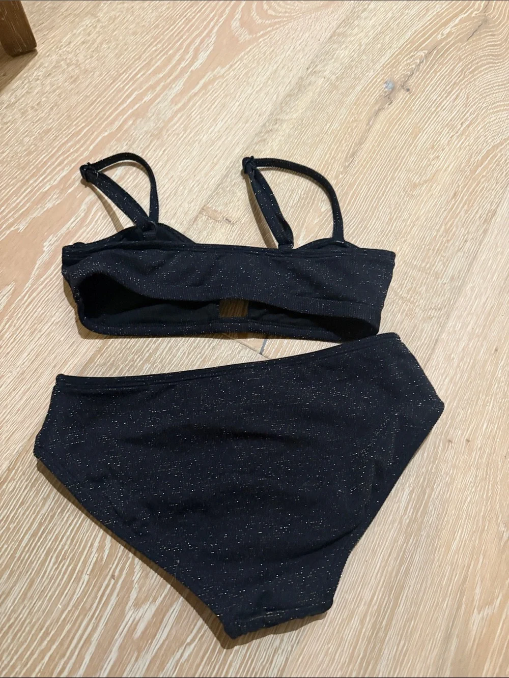 Art Class Girls M (8) Black Sparkle Bikini Set